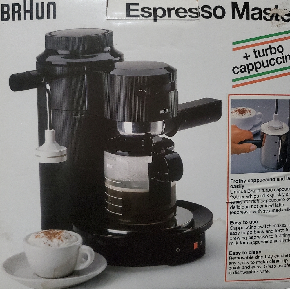 Braun Black Espresso Coffee Maker with Turbo Cappuccino Frother
